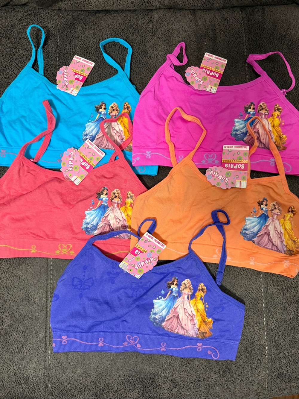 Girls Princess Spaghetti Strap Training Bra-Multiple Colors size M(8-11)